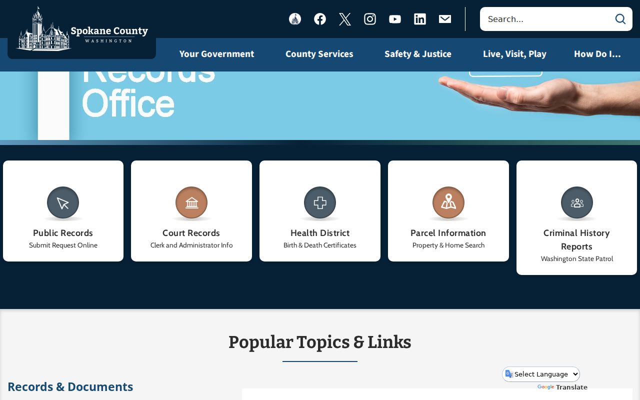 Spokane residents directory county public records request office