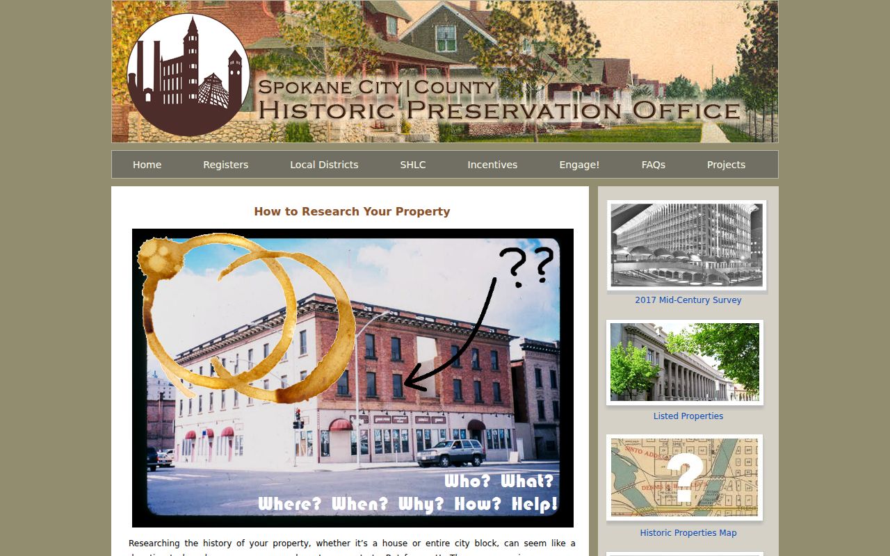 Historic Spokane directory and property research resources